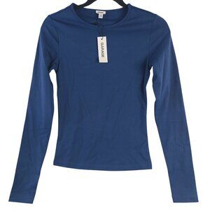 NWT Garage Sleek Crewneck Long Sleeve Top Midnight Blue Sz M